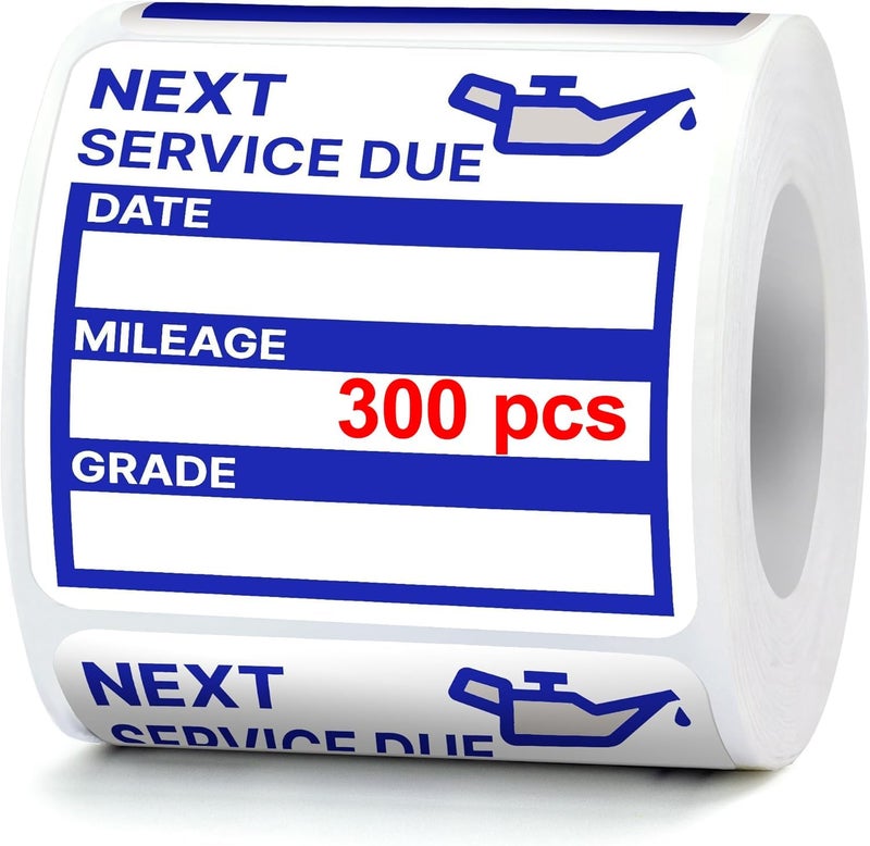 GUEER for Oil Change Stickers 300 Pcs 2”x 2” Service Black Stickers, Next Service Due Reminder Sticker Labels, Easy to Write on, Easy to Peel with No Residue - Image 1